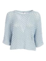 Maglia boxy azzurra con micro paillettes