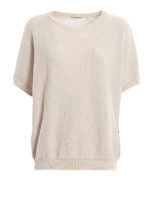 Maglia boxy con dettaglio paillettes beige