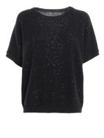 Maglia boxy con dettaglio paillettes nera