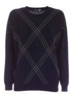 Pullover blu con motivo a losanghe