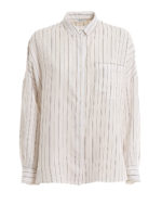 Camicia a righe in viscosa misto seta