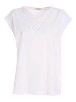 Top bianco con scollo gioiello