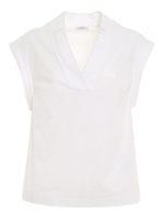 Top con scollo a V e perline