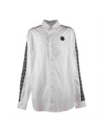 Camicia bianca con bande logate sulle maniche