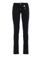Jeans skinny con bottone skull