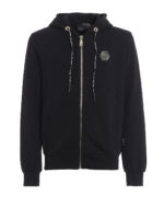 Felpa nera in cotone con zip Anniversary 20th