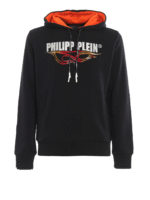 Felpa Flame nera con logo in cristalli