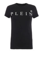 T-shirt nera con logo gommato