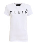 T-shirt bianca con logo gommato