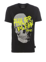 T-shirt Skull Strass con logo fluo