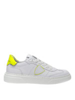 Sneakers Temple in pelle con talloncino fluo