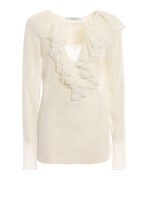 Blusa con rouches in strass