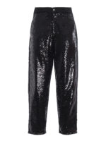 Pantaloni in drill di cotone e paillettes
