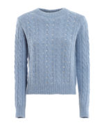 Girocollo azzurro a trecce con strass