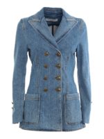Giacca blazer in denim slavato