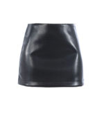 Minigonna in ecopelle nera