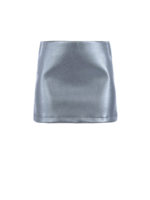 Minigonna in ecopelle argento