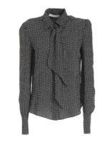 Camicia nera a pois con lavalliere