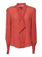 Camicia rossa a pois con lavalliere
