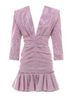 Abito a quadretti con drappeggio