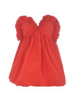 Mini abito in taffeta con scollo a cuore