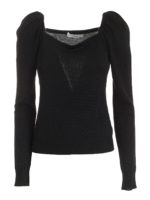 Maglia nera con arricciatura sulle spalle