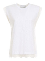 T-shirt in cotone con pizzo