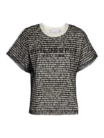 T-shirt con inserto in pizzo floreale