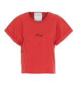 T-shirt in cotone rosso a scatoletta