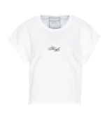 T-shirt in cotone bianco a scatoletta