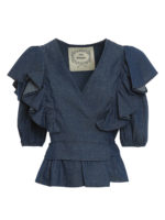 Top in cotone con volant