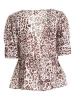Blusa bianca motivo animalier