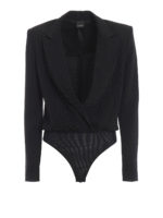 Body Dedicato 1 effetto blazer in tecno crepe