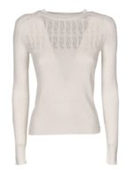 Maglione effetto strappato bianco