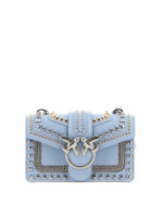 Tracolla Love Mini Mix in pelle con borchie