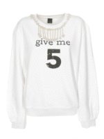 Felpa Give Me 5 bianca