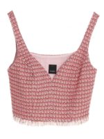 Crop top in microfantasia rossa