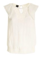 Top bianco con inserto in pizzo