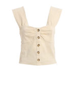 Top Carletto in lino e viscosa stretch