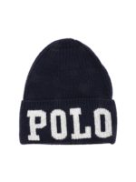 Berretto blu con logo bianco