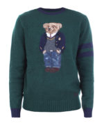 Pullover in lana con intarsio orsetto