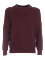 Pullover color vinaccia con ricamo logo blu