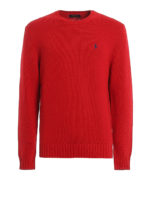 Pull rosso in cotone a trecce