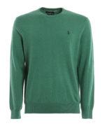Pull girocollo in cotone verde