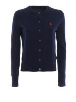 Cardigan in cotone stretch con ricamo logo