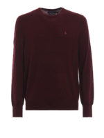 Girocollo in lana merino bordeaux melange