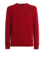 Pull girocollo in cotone rosso