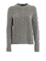 Pullover a trecce in lana e cashmere