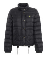 Piumino in nylon trapuntato con logo fluo