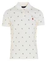 Polo con ancora all-over bianca